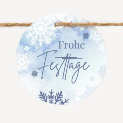 24 x Geschenkanhänger rund Weihnachten geschäftlich