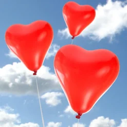 8 x Herzluftballons rot 25 cm