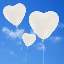 8 x Herzluftballons weiß 25 cm