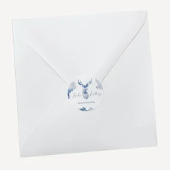 48 x Weihnachtsaufkleber geschäftlich "Aquarell Rentier"