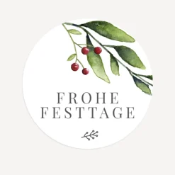 48 x Weihnachtsaufkleber geschäftlich "Mistelzweig"