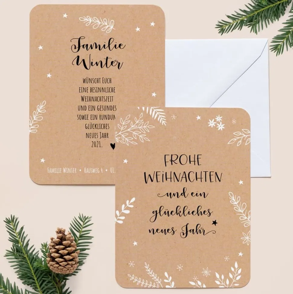 6 x Weihnachtskarte Frohe Weihnachten
