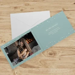 8 x Weihnachtskarte mit Foto mint