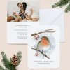 6 x Weihnachtskarte Rotkehlchen