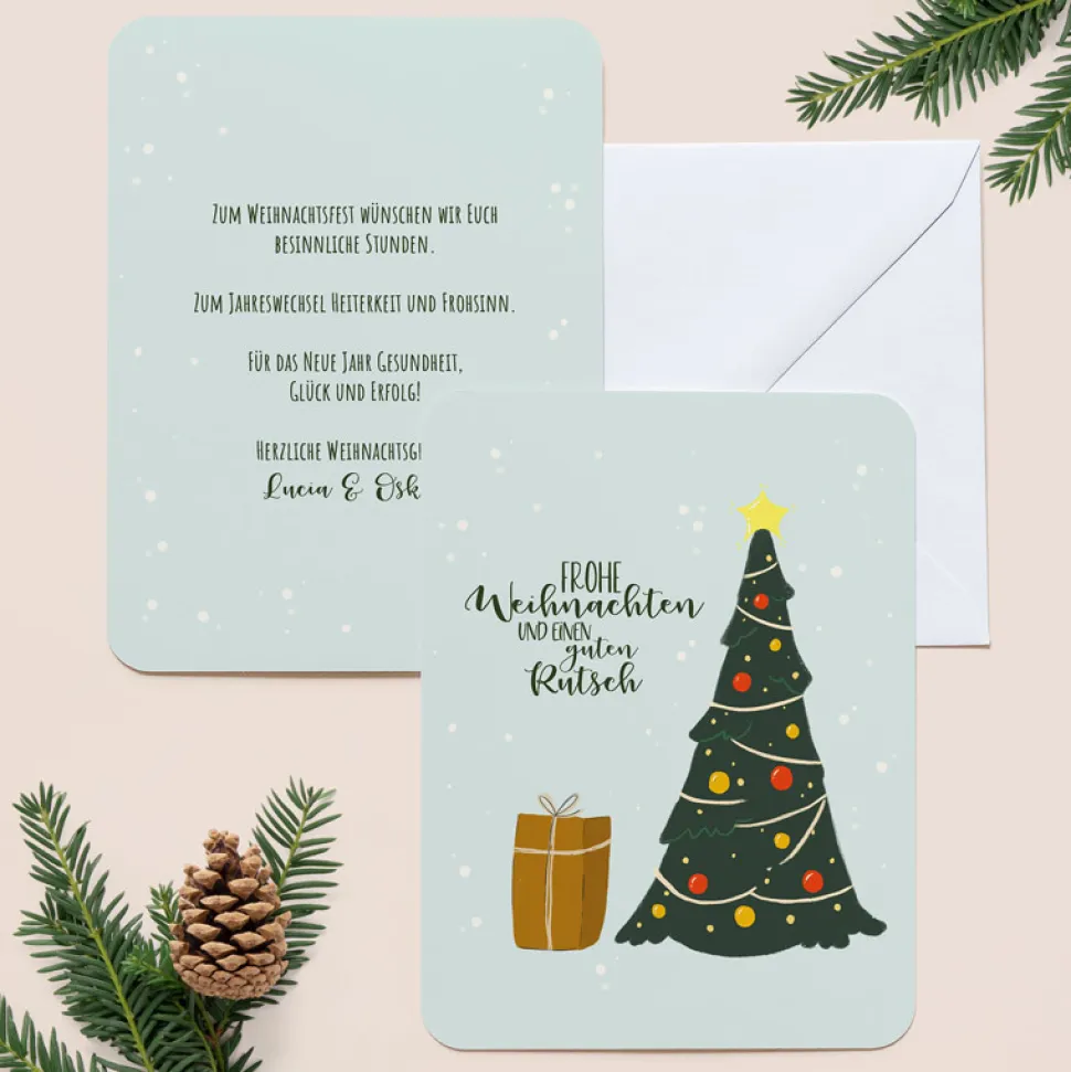 6 x Weihnachtskarte Weihnachtsbaum