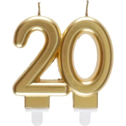 Zahlenkerze "20" gold