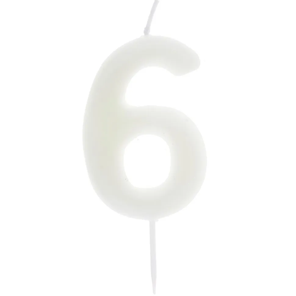 Zahlenkerze "6" - leuchtet im Dunkeln