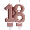 Zahlenkerze "18" roségold