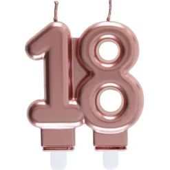Zahlenkerze "18" roségold