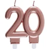 Zahlenkerze "20" roségold