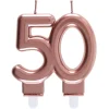 Zahlenkerze "50" roségold