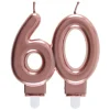Zahlenkerze "60" roségold