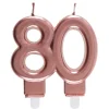 Zahlenkerze "80" roségold