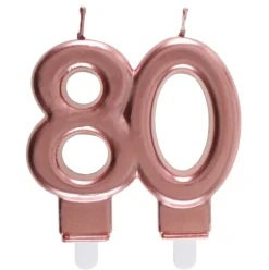 Zahlenkerze "80" roségold
